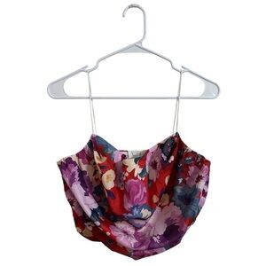 Kittenish Abstract Floral Bustier Tank Top